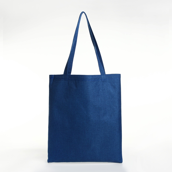 Шопер без застёжки, из текстиля, цвет синий Шопер без застёжки, из текстиля, цвет синий