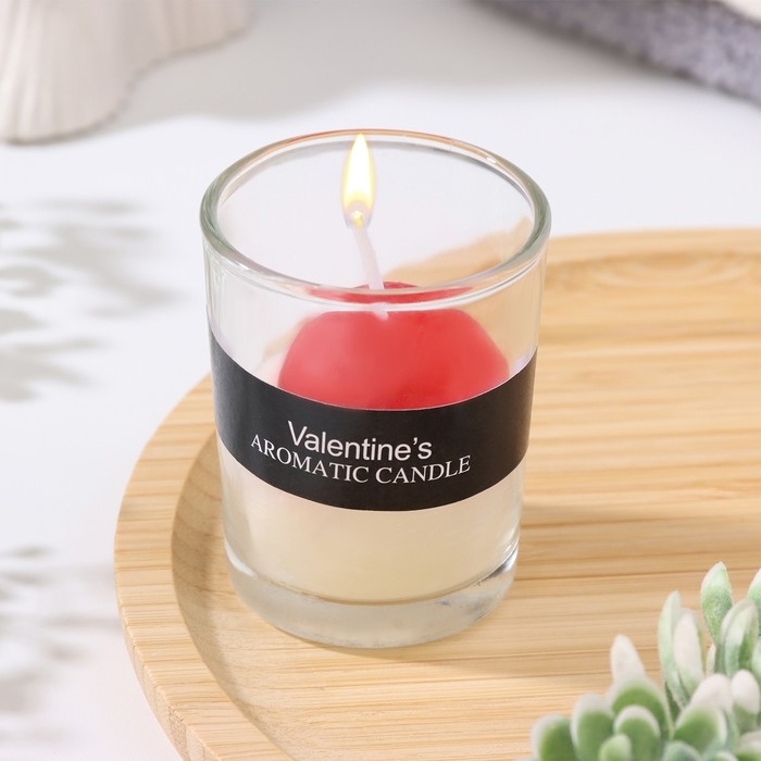 Свеча ароматическая в стакане  Свеча ароматическая в стакане "Scented Candle", жасмин, 5х6,5 см