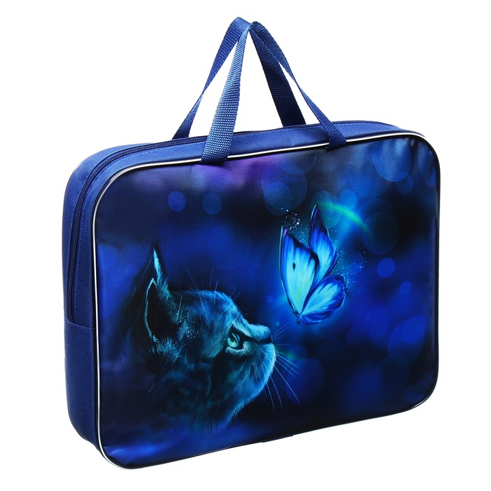 Папка с ручками текстильная А4, 350 х 270 х 70 мм, Calligrata Папка с ручками текстильная А4, 350 х 270 х 70 мм, Calligrata "Котик"