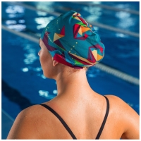 Шапочка для плавания взрослая ONLYTOP Swim, тканевая, обхват 54-60 см