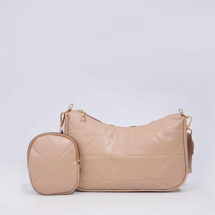 Сумка-багет на молнии, цвет бежевый Сумка-багет на молнии, цвет бежевый