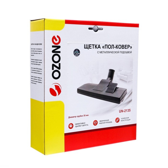 Щетка для пылесоса  Щетка для пылесоса "Пол-ковер" UN-2135 Ozone с металлической подошвой 270х95 мм, под трубку