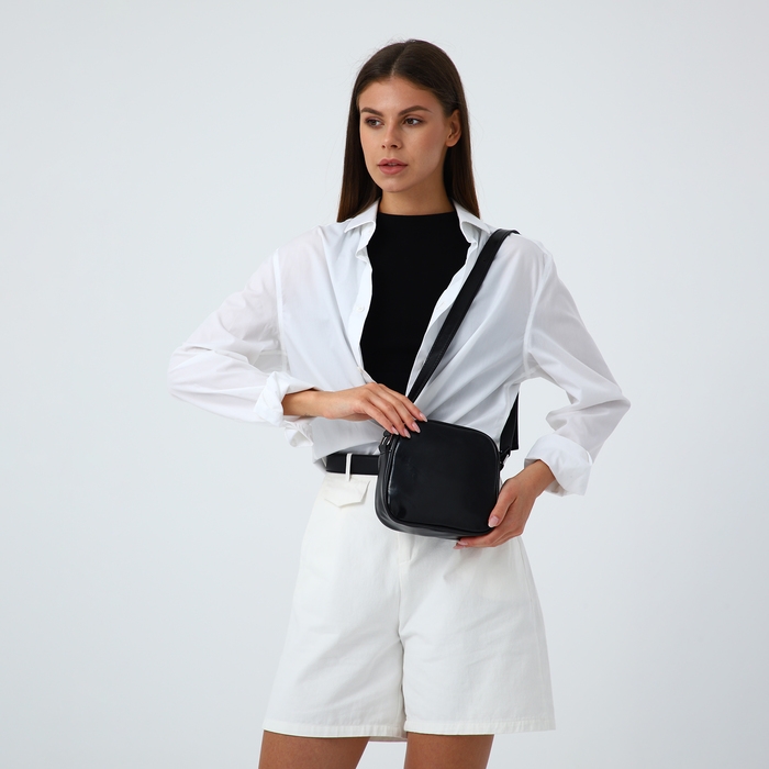 Сумка кросс-боди на молнии, цвет чёрный Сумка кросс-боди на молнии, цвет чёрный