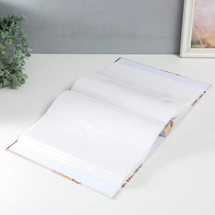 Фотоальбом на 400 фото 10х15 см Фотоальбом на 400 фото 10х15 см "Кремовые орхидеи" золотое тиснение МИКС 33,5х27,5х5,5 см