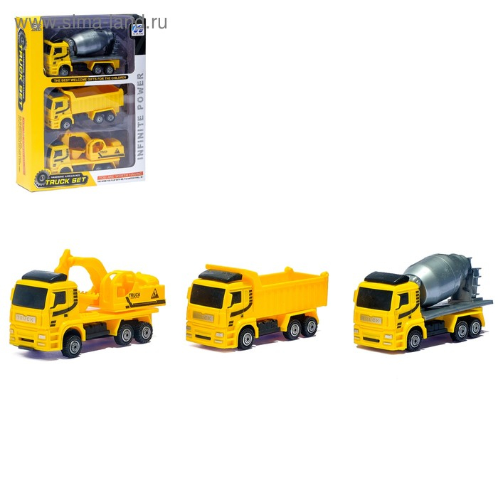 Набор инерицонных машин «Стройка», 3 шт. Набор инерицонных машин «Стройка», 3 шт.