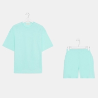 Пижама женская (футболка и шорты) KAFTAN Basic р. 48-50, бирюзовый