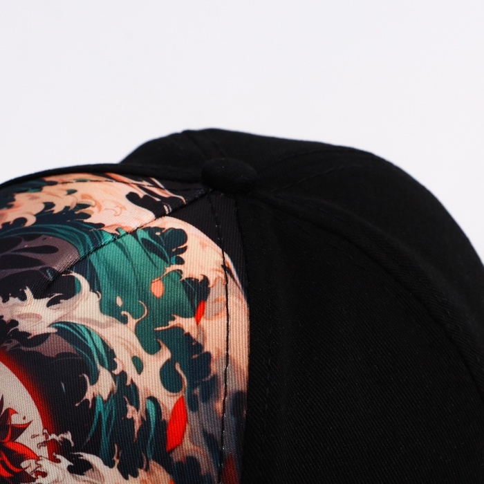 Кепка детская для мальчика «Волны», аниме, цвет чёрный, р-р 52-54, 5-7 лет