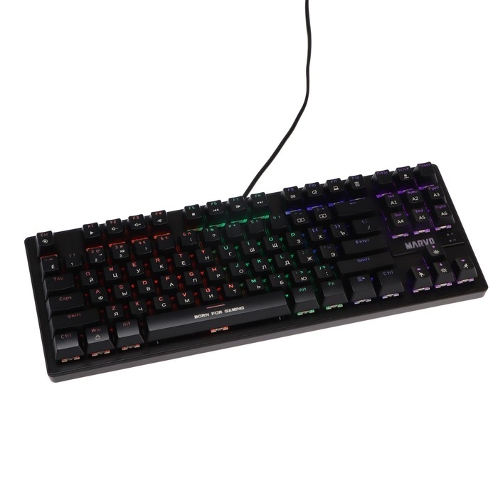 Клавиатура MARVO KG901, игровая, проводная, механическая, 87 клавиш, USB, подсветка, черная Клавиатура MARVO KG901, игровая, проводная, механическая, 87 клавиш, USB, подсветка, черная