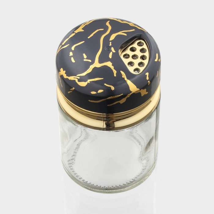 Солонка стеклянная Magistro «Чёрный мрамор», 150 мл, 5,5×9,5 см Солонка стеклянная Magistro «Чёрный мрамор», 150 мл, 5,5×9,5 см