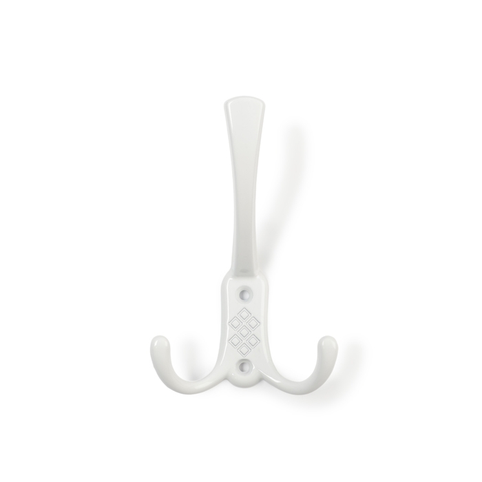 Крючок мебельный ТУНДРА TKT003 LIGHT, трехрожковый, белый Крючок мебельный ТУНДРА TKT003 LIGHT, трехрожковый, белый