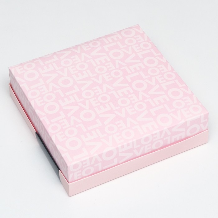 Коробка складная, Love 23 х 23 х 6,5 см Коробка складная, Love 23 х 23 х 6,5 см