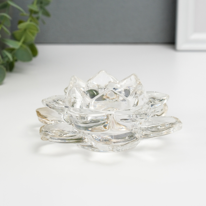 Подсвечник стекло Подсвечник стекло "Лотос" 12х12х5,5 см