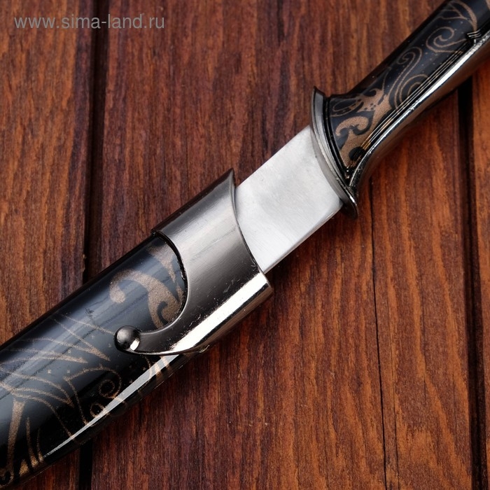 Нож черный в чехле (узор) пластик, 28 см Нож черный в чехле (узор) пластик, 28 см