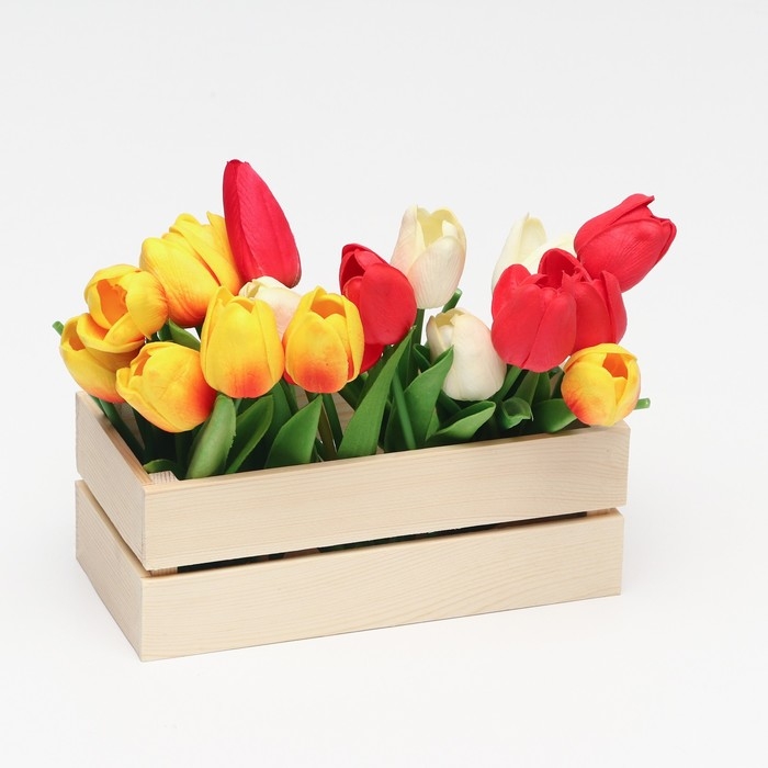 Кашпо деревянное, двухреечное, натуральное, 24,5х11,5х9 см Кашпо деревянное, двухреечное, натуральное, 24,5х11,5х9 см