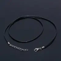 Шнурок каучуковый, неполый, 60 см, d=2 мм, чёрный в серебре Шнурок каучуковый, неполый, 60 см, d=2 мм, чёрный в серебре