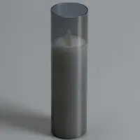 Светодиодная свеча &laquo;Серебристая&raquo;, 18&times;5.5 см, от батареек AAx2, свечение тёплое белое