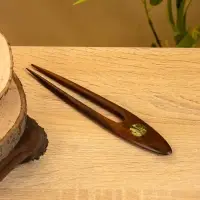 Заколка для волос фигурная, дерево Соно, ракушка, 18х3 см, цв. тёмно-коричневый