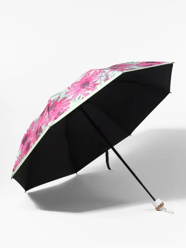 Зонт механический &laquo;Ромашки&raquo;, эпонж, 4 сложения, 8 спиц, R=48/55 см, d=96 см, МИКС