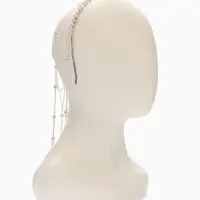 Украшение для волос "Паутина" 44см, цвет белый в серебре