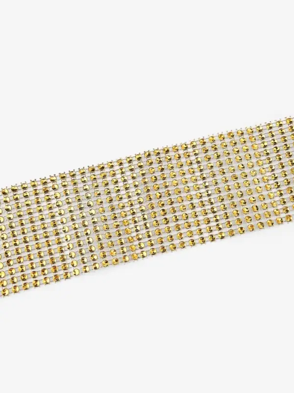 Лента с имитацией страз, 6 см, 9&plusmn;1 м, цвет золотой