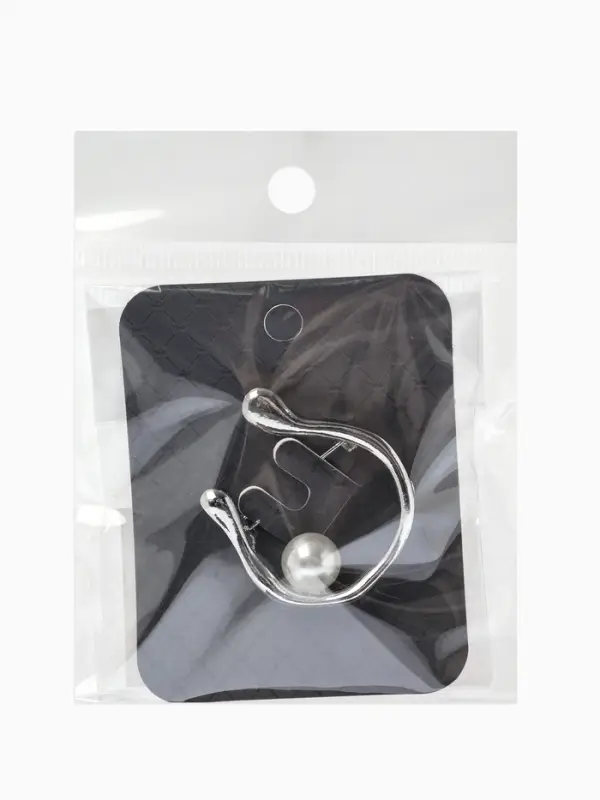 Брошь &laquo;Подкова&raquo;, с бусиной №10, цвет белый в серебре