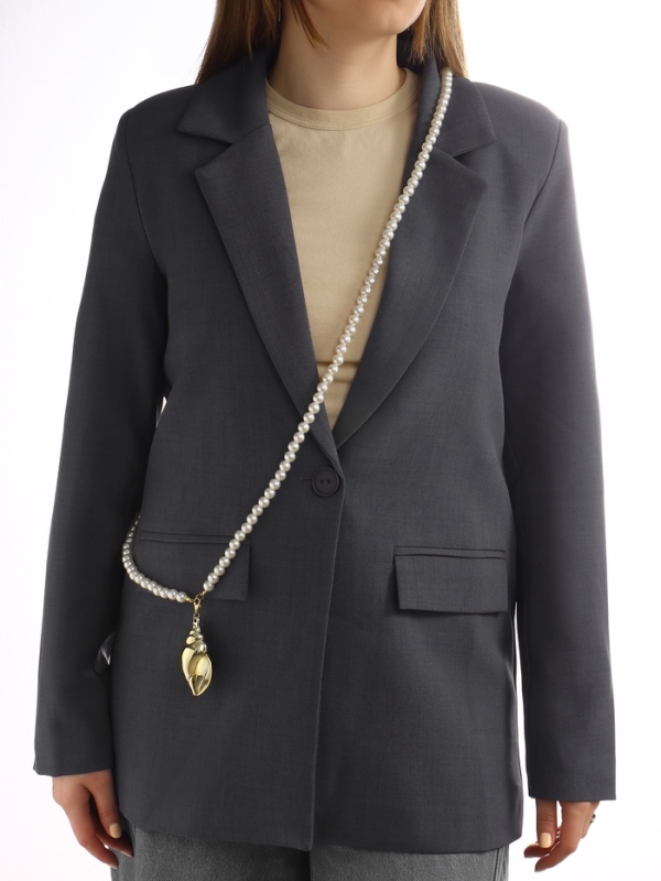 Портупея жемчужная с кулоном «Ракушка», 129 см, белая в золоте Портупея жемчужная с кулоном «Ракушка», 129 см, белая в золоте