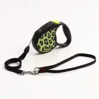 Рулетка Flexi Safari S, 5 м, трос, до 12 кг, желтый леопард (yellow Leopard)