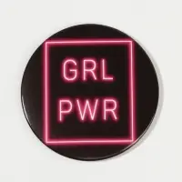 Зеркало карманное GRL PWR, d=7 см, PVC - коробка, чёрное