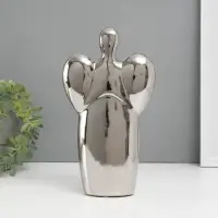 Подсвечник на 1 свечу &laquo;Ангел&raquo;, d=3.5 см, серебро, 14&times;9.5&times;25 см