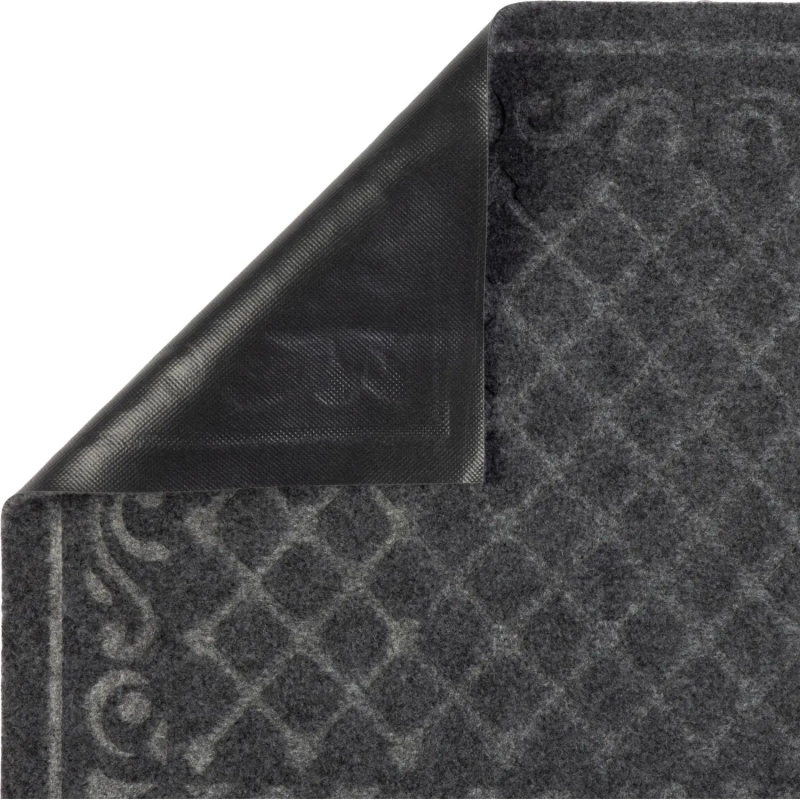 Коврик входной влаговпитывающий с тисн ХОЛЛ In'Loran 60х90см серый 130-694