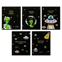 Тетрадь 48 листов в клетку Calligrata &laquo;НЛО&raquo;, обложка мелованный картон, блок офсет, МИКС