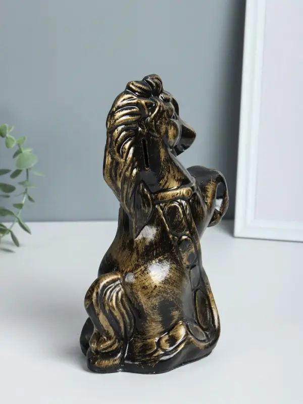 Копилка "Лошадка с попоном" высота 25 см, античный