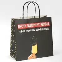 Пакет подарочный новогодний &laquo;Только пузырики&raquo;, 22&times;22&times;11 см