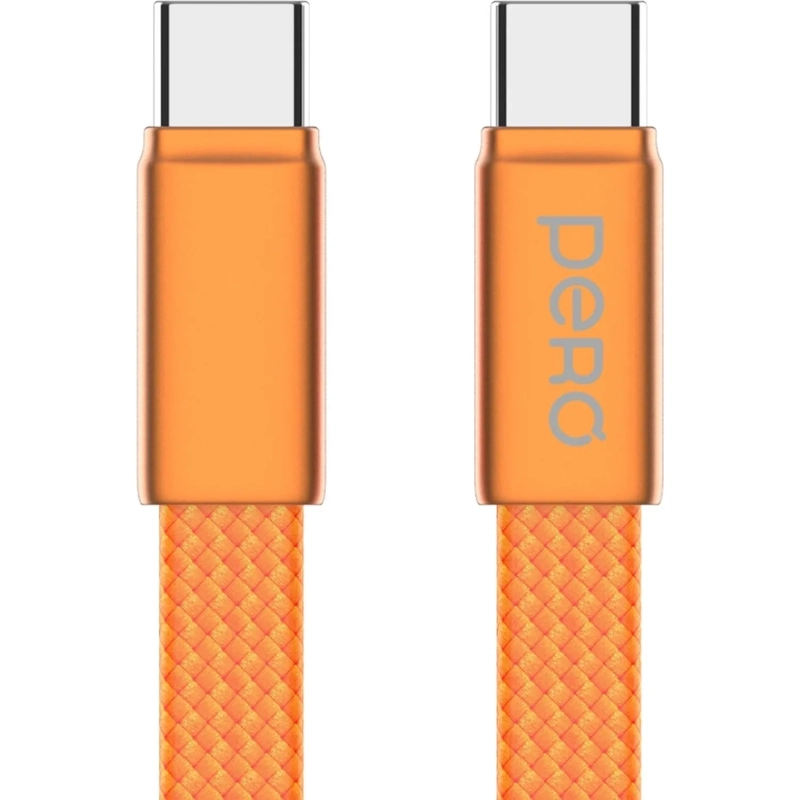 Кабель PERO DC18 ULTIMATE USB-С to USB-C, 60W, 3A, 1.5m, Orange