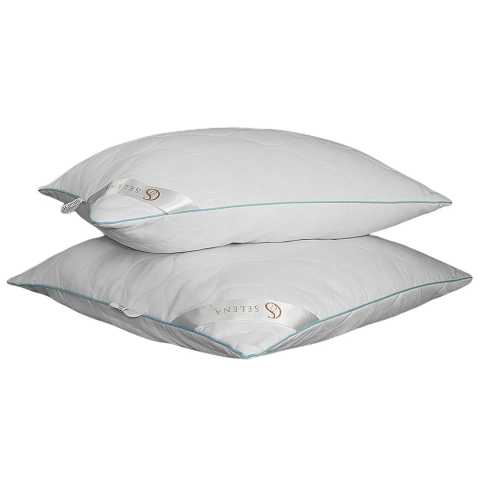 Подушка 70х70 стеганная (микрофибра/лебяжий пух), белый