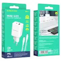 СЗУ BN7 Type-C на Type-C PD20W + USB QC3.0 Borofone (EU) белый