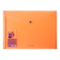 Папка-конверт на кнопке А4, 550 мкм, ErichKrause Matt Pastel Bloom, 4 отделения, с расширением, прозрачная, тиснение "песок", МИКС