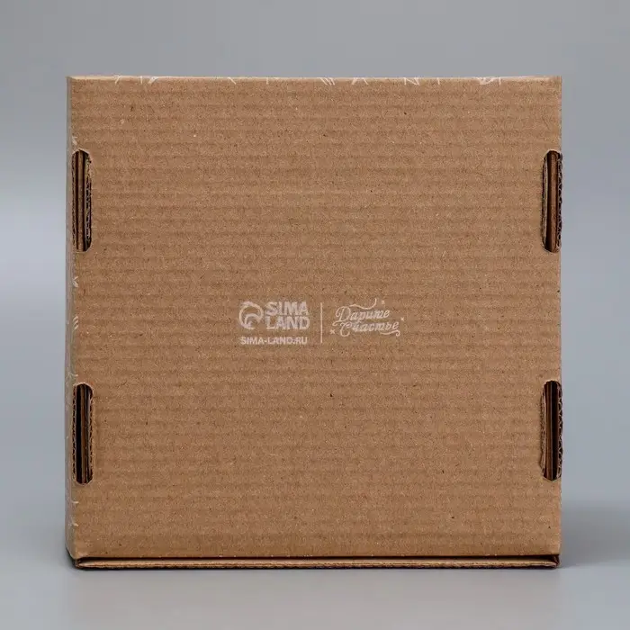 Коробка подарочная сборная с окном, упаковка, &laquo;Цветы&raquo;, бурый, 16 х 8 х 16 см