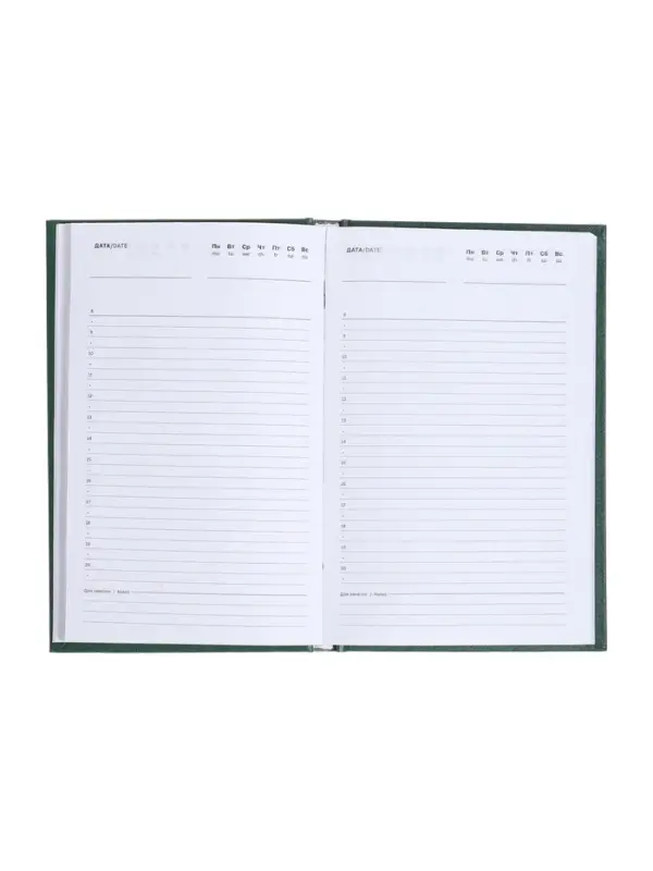 Ежедневник недатир А5 160л бумвинил, зеленый