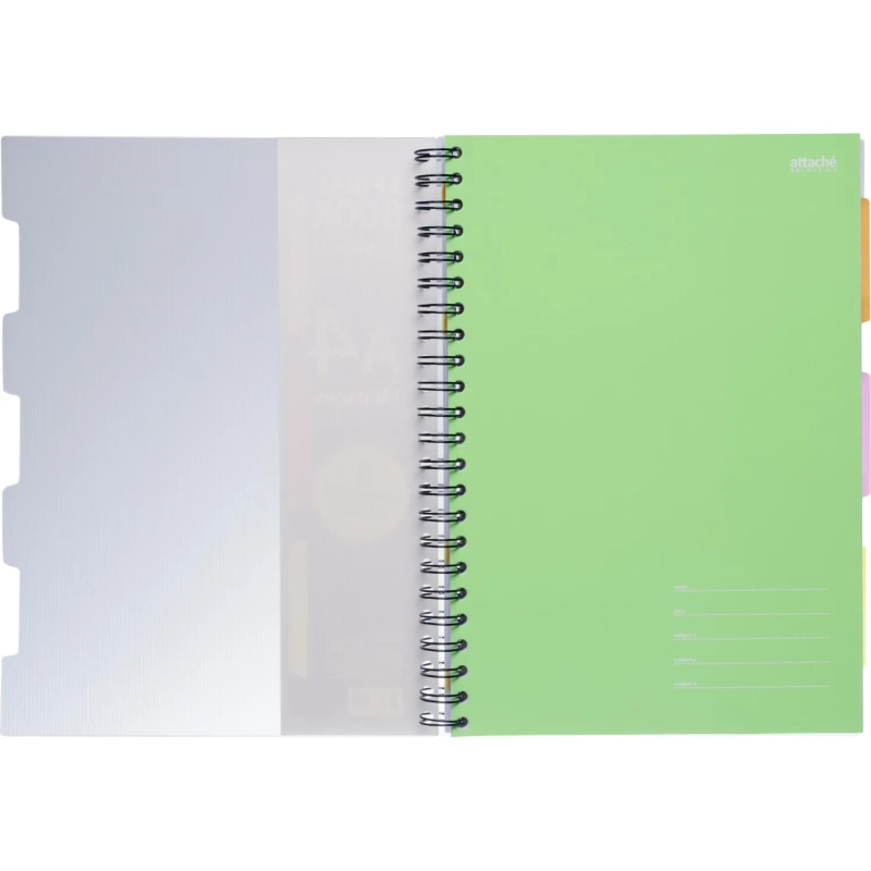 Бизнес-тетрадь 140л,кл,А4,SPIRAL BOOK Салатовый,евросп,обл.пл,раздел.84102