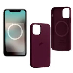 Чехол для iPhone 12 Pro Max Silicone Case Plum (MagSafe + анимация NFC) c LOGO