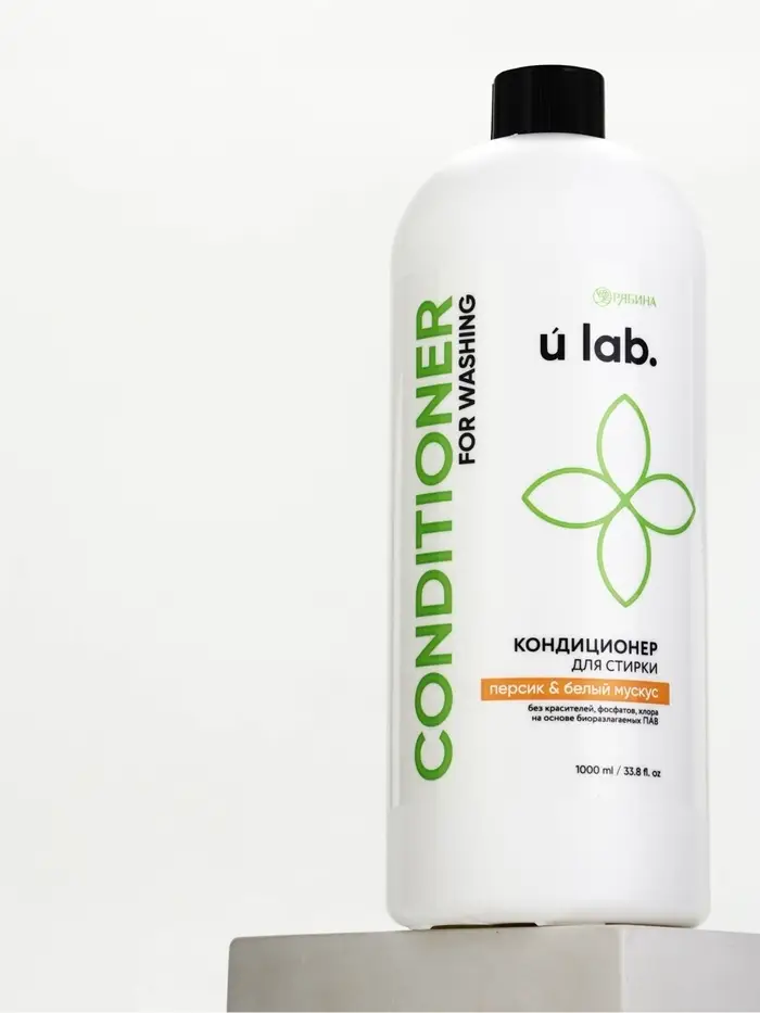 Кондиционер для белья, аромат персик и белый мускус, 1000 мл, ULAB