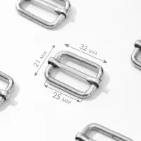 Пряжка регулирующая, вн. ширина=25 мм, s=3 мм, 5 шт., цвет серебряный