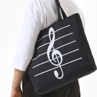 Сумка - шоппер &laquo;Музыка&raquo;, на молнии, 42&times;9&times;32 см, с принтом, чёрная