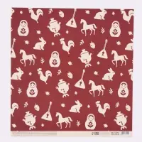 Бумага для скрапбукинга &laquo;Русский стиль&raquo;, 180 г/м, 30.5&times;32 см