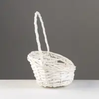 Корзина плетеная, 26х21х8х13х32 см, белый, ива