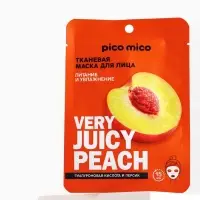 Маска для лица тканевая с гиалуроновой кислотой Very juicy peach, питание и увлажнение, PICO MICO