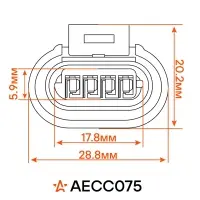 Разъём 4 pin с проводами для катушки зажигания Лада, Chevrolet, Daewoo, Geely