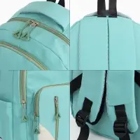 Рюкзак школьный на молнии, с отделами, карманами, размер 31&times;18&times;44 см, бирюзовый