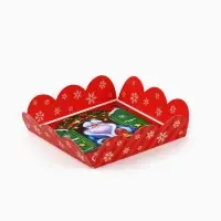Коробка для кондитерских изделий с пластиковой крышкой «Счастья в Новом году», 10.5 х 10.5 х 3 см